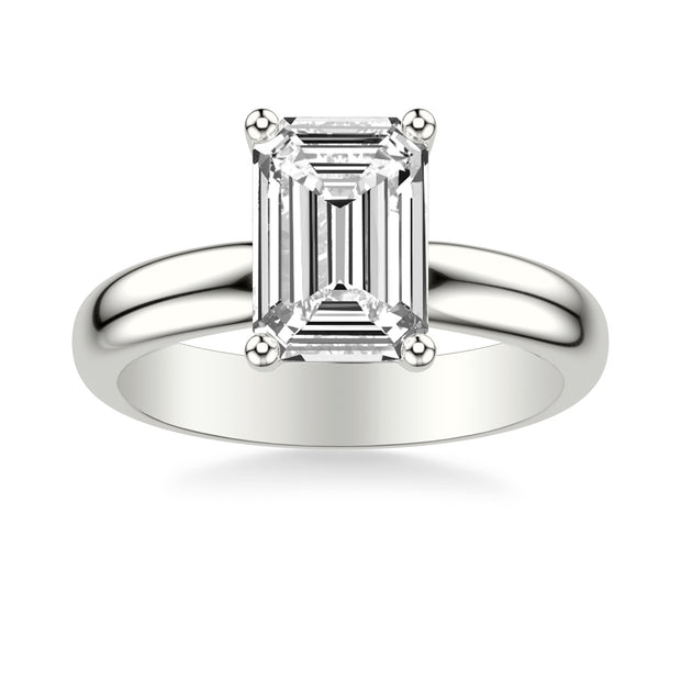Classic Solitaire Engagement Ring with 3.5MM Wide Polished Shank
