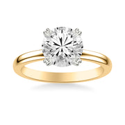 Classic Solitaire Engagement Ring with Double Claw Prongs and Polished Shank