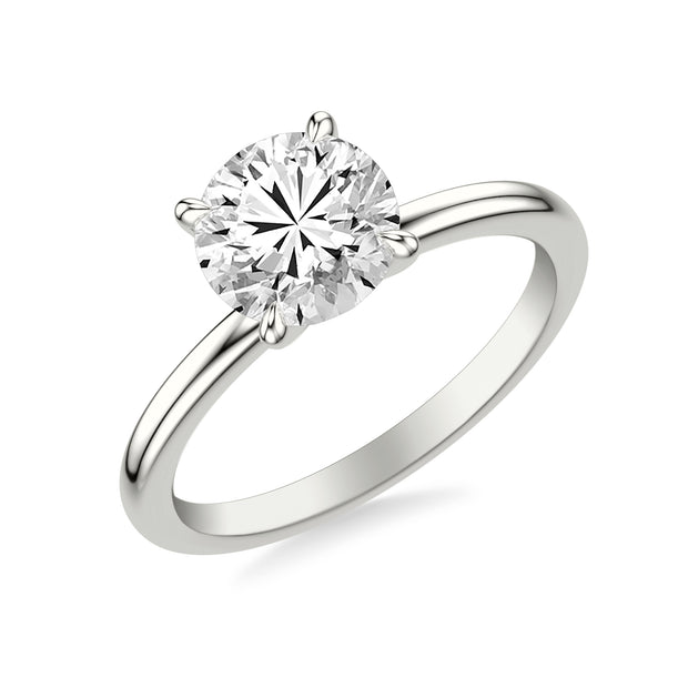 31-12295HRW-E.00 - Goldman - Classic Solitaire Engagement Ring with Claw Prongs and Polished Shank