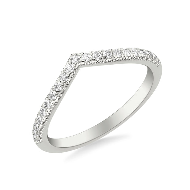 31-12295W-L.00 - Goldman - Classic V Curved Wedding Band with Round Diamonds