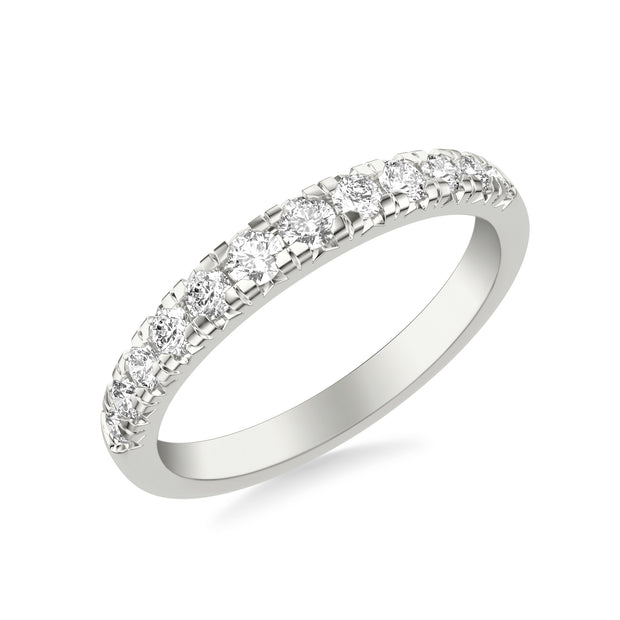 Classic Wedding Band with Round Diamonds