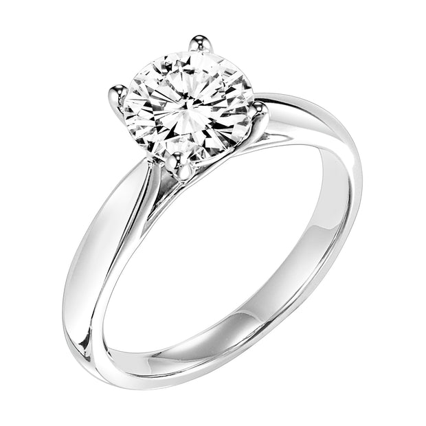 31-703EVW-E.00 - Goldman - Classic Solitaire Engagement Ring with Trellis Setting and Polished Shank