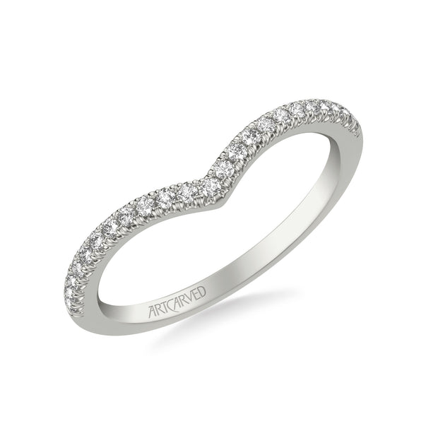 31-V1033W-L.00 - Goldman - Classic Curved Wedding Band with Round Diamonds