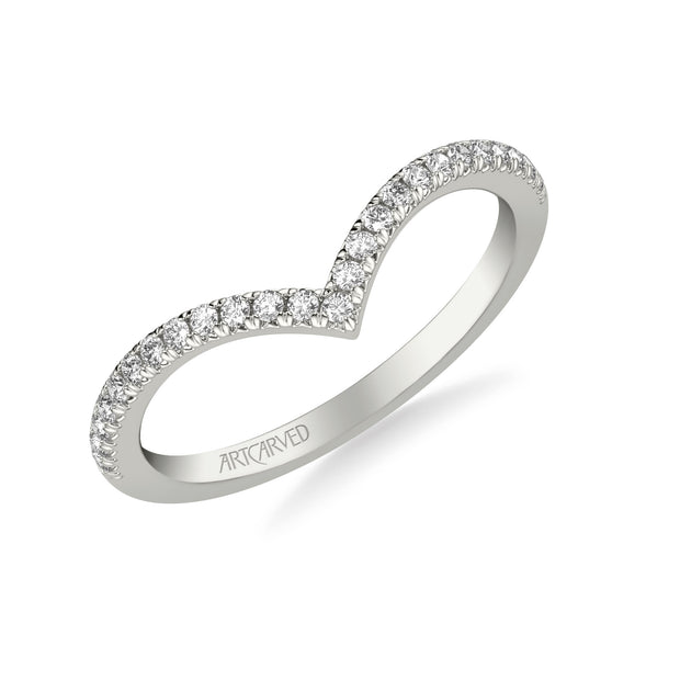31-V1038EVW-L.00 - ARTCARVED - Classic Curved Wedding Band with Round Diamonds
