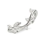 31-V1068GRW-L.00 - ARTCARVED - Floral Wedding Band with Diamond Petals and Floating Diamond Accents