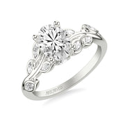31-V1071IRW-E.01 - ARTCARVED - Floral Engagement Ring with Bezel Set Marquise Diamond Petals and Hidden Diamond Accents