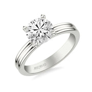 31-V1086IRW-E.01 - ARTCARVED -  Classic Solitaire Engagement Ring with Double Polished Shank