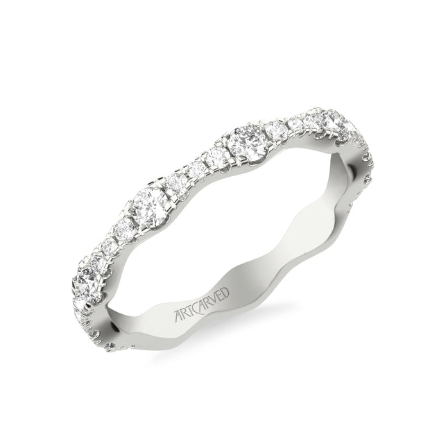 31-V1088Y-L.00 - Goldman -  Classic Wedding Band with Graduated Diamond sizes and scalloping design