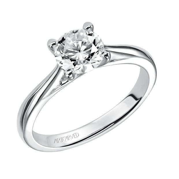 31-V407ERW-E.00 - Goldman - Classic Solitaire Engagement Ring with Polished Band