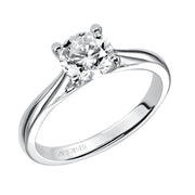 31-V407ERW-E.00 - ARTCARVED - Classic Solitaire Engagement Ring with Polished Band