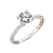 31-V904GRWR-E.01 - ARTCARVED - Lyric Solitaire Diamond Engagement Ring with Inner Carved details and Polished Shank