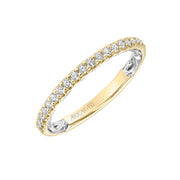 31-V908YW-L.00 - ARTCARVED - Lyric Diamond Wedding Band with Inner Carved details