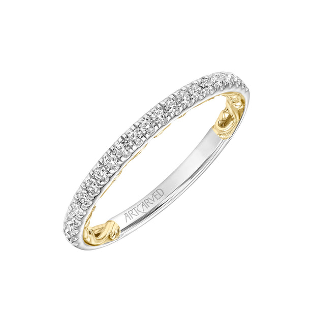 31-V913WY-L.00 - Goldman - Lyric Diamond Wedding Band with Inner Carved details