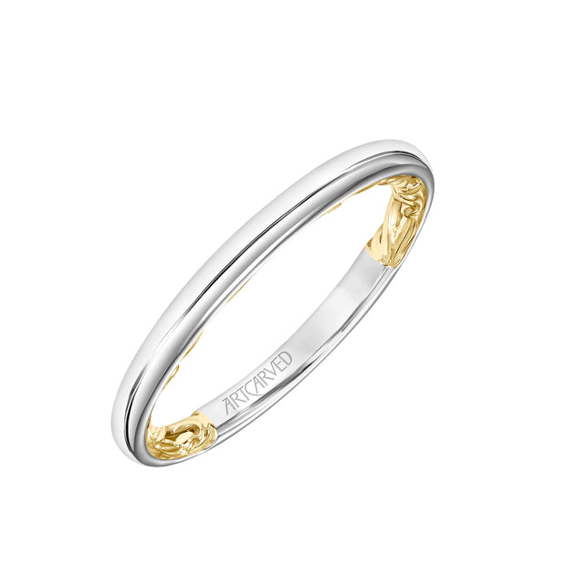 31-V915WY-L.00 - Goldman - Lyric Polished Wedding Band with Inner Carved details