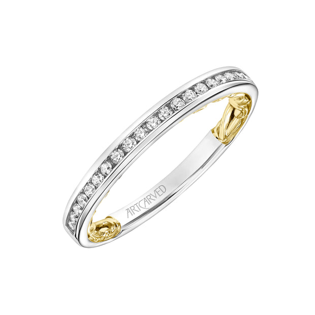 31-V917WY-L.00 - Goldman - Lyric Channel Set Diamond Wedding Band with Inner Carved details