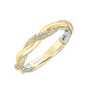 31-V920YW-L.00 - ARTCARVED - Lyric Twist Wedding Band with Diamond and Polished Design with Inner Carved details