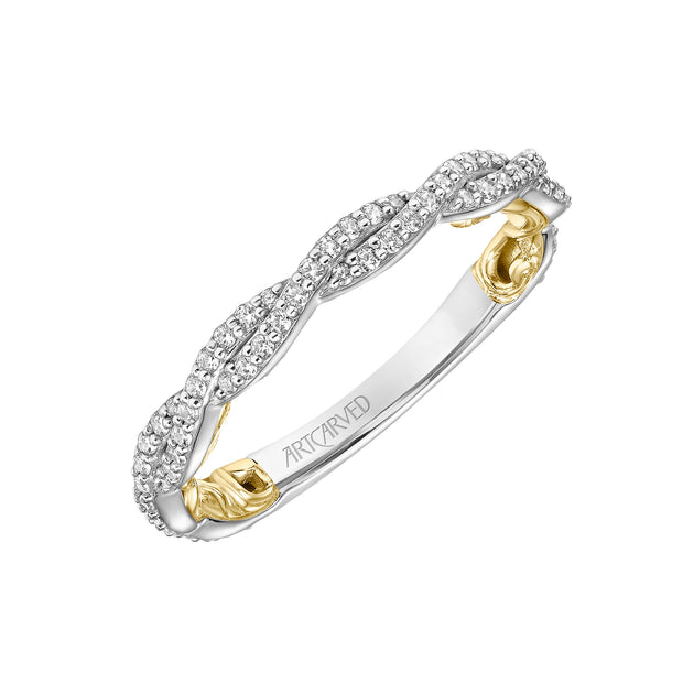 31-V921WY-L.00 - Goldman - Lyric Twist Diamond Wedding Band with Inner Carved details
