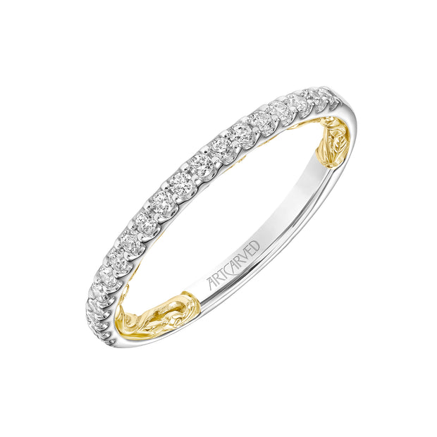 31-V928WY-L.00 - Goldman - Lyric Diamond Wedding Band with Inner Carved details