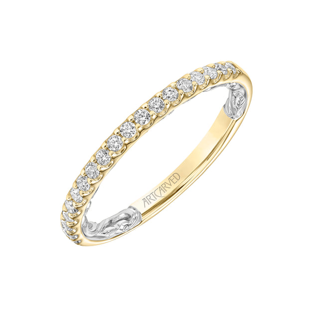 31-V934YW-L.00 - Goldman - Lyric Diamond Wedding Band with Inner Carved details