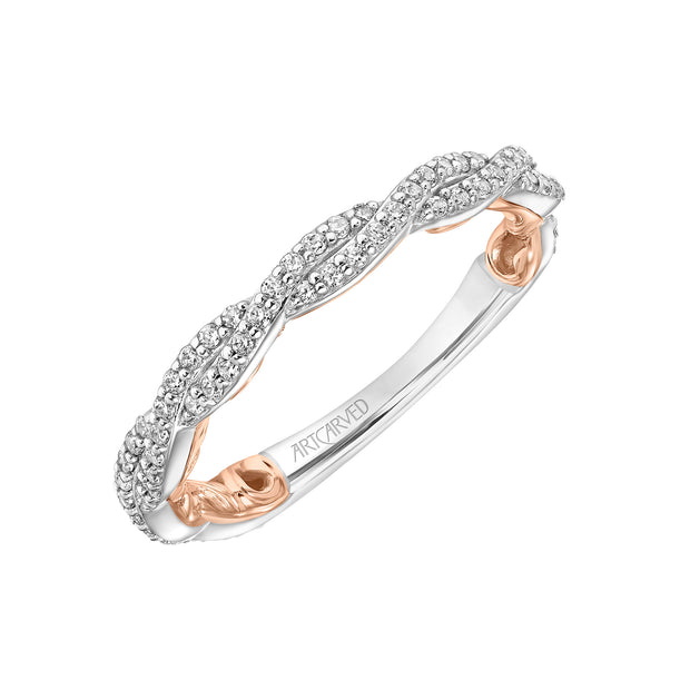 31-V955WR-L.00 - Goldman - Lyric Twist Diamond Wedding Band with Inner Carved details