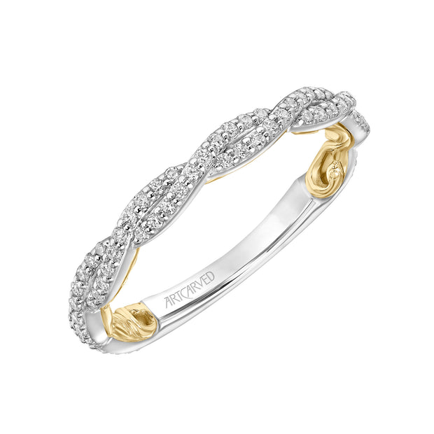 31-V959WY-L.00 - Goldman - Lyric Twist Diamond Wedding Band with Inner Carved details