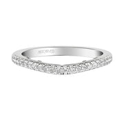 Lyric Curved Diamond Wedding Band with Inner Carved details