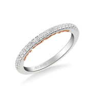 Lyric Diamond Wedding Band with Inner Carved details