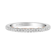 Lyric Diamond Wedding Band with Inner Carved details