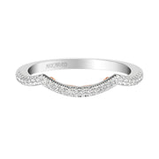 Lyric Curved Diamond Wedding Band with Inner Carved details