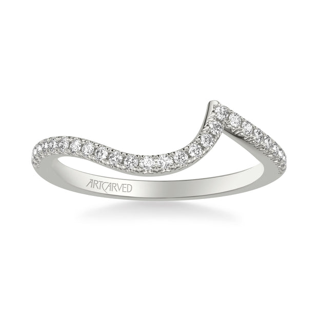 Classic Curved Wedding Band with Round Diamonds