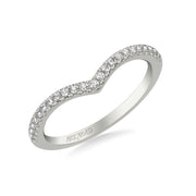 Classic Curved Wedding Band with Round Diamonds