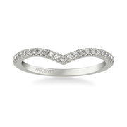 Classic Curved Wedding Band with Round Diamonds