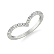 Classic Curved Wedding Band with Round Diamonds