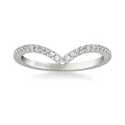 Classic Curved Wedding Band with Round Diamonds
