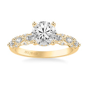 31-V1078IRY-E.00 - ARTCARVED -  Classic Engagement Ring with Triple Row Prong Set Round and Marquise Diamond Shank