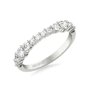 Classic Wedding Band with Graduated Round Prong Set Diamonds