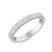 Classic Wedding Band with Double Row Diamonds
