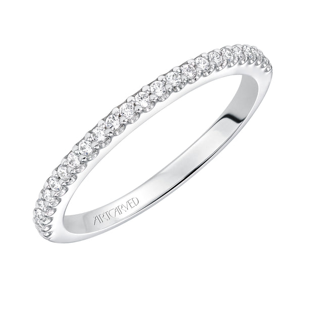 Diamond prong set wedding band to match V574