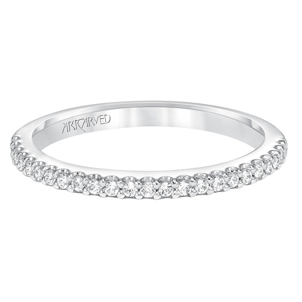 Diamond prong set wedding band to match V574