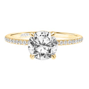 31-V820GRY-E.01 - ARTCARVED - Classic Engagement Ring with Diamond Accented Basket and Diamond Shank