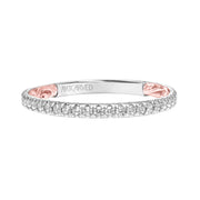 Lyric Diamond Wedding Band with Inner Carved details