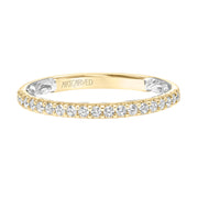 Lyric Diamond Wedding Band with Inner Carved details