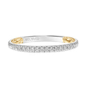 Lyric Diamond Wedding Band with Inner Carved details