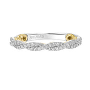 31-V921WY-L.00 - ARTCARVED - Lyric Twist Diamond Wedding Band with Inner Carved details