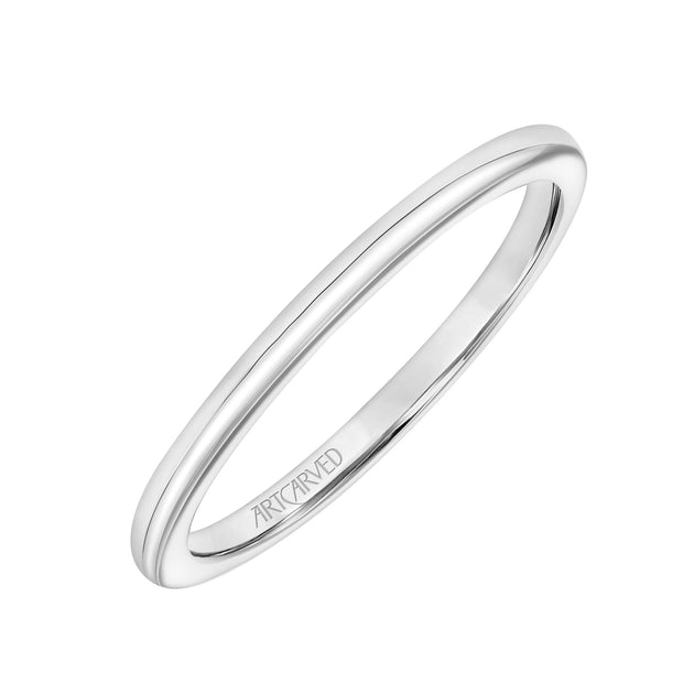 Lyric Polished Wedding Band with Inner Carved details