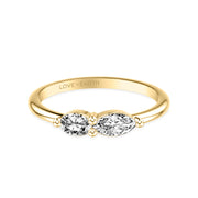 Lab-Created Diamond East/West Oval and Marquise Two-Stone Ring