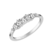 Lab-Created Diamond East/West Pear and Emerald Three-Stone Ring