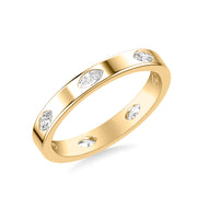 Contemporary Stackable with Bezel Set Marquise Diamonds with Polished Band