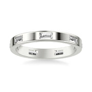 Contemporary Stackable with Bezel Set Baguette Diamonds and Polished Band