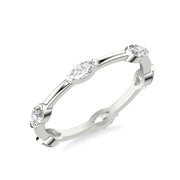 Contemporary Stackable with Distance Marquise Diamond Accent Ring